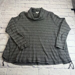 J. Jill Gray Marled Cowl Neck Cotton/Spandex Pullover. Size 3x